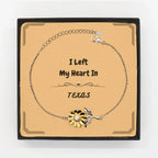 I Left My Heart In Texas Gifts, Meaningful Texas State for Friends, Men, Women. Sunflower Bracelet for Texas People