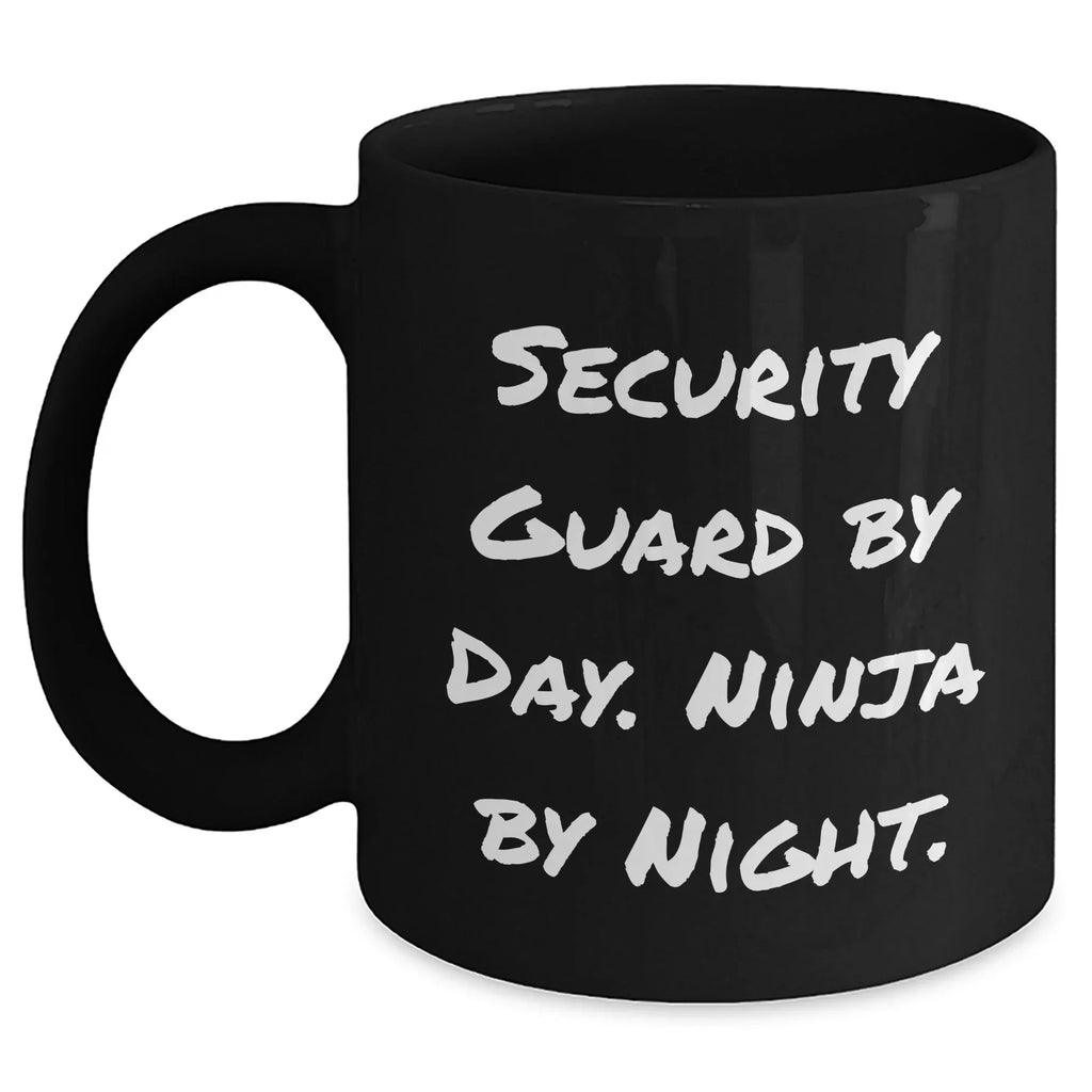 Security Guard Ninja Gifts for Men from Friends - Funny Black Coffee Mug for Graduation