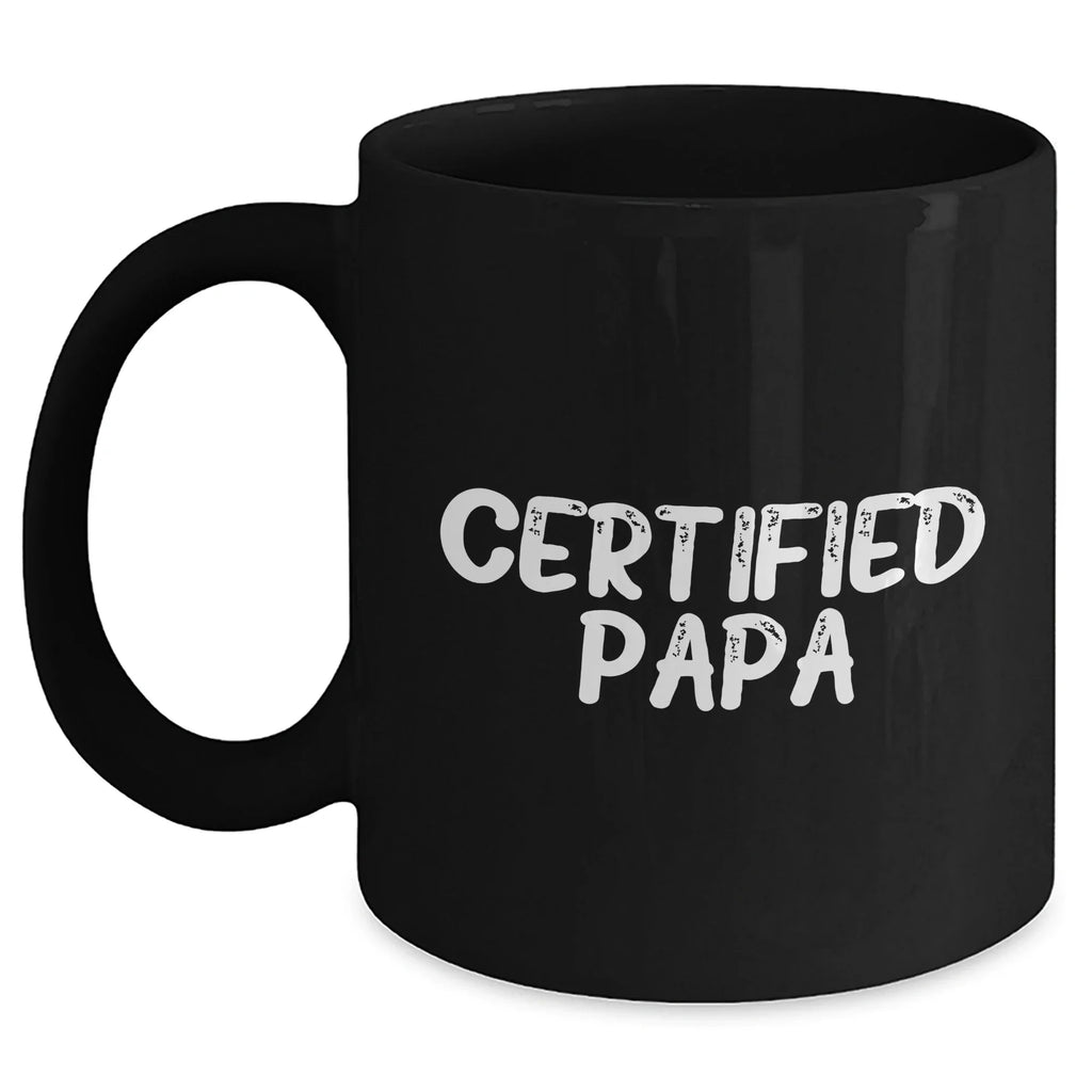 Papa's Humorous Morning Quote Black Coffee Mug, Gifts from Family for Papa, Funny Father's Day Unique Gifts