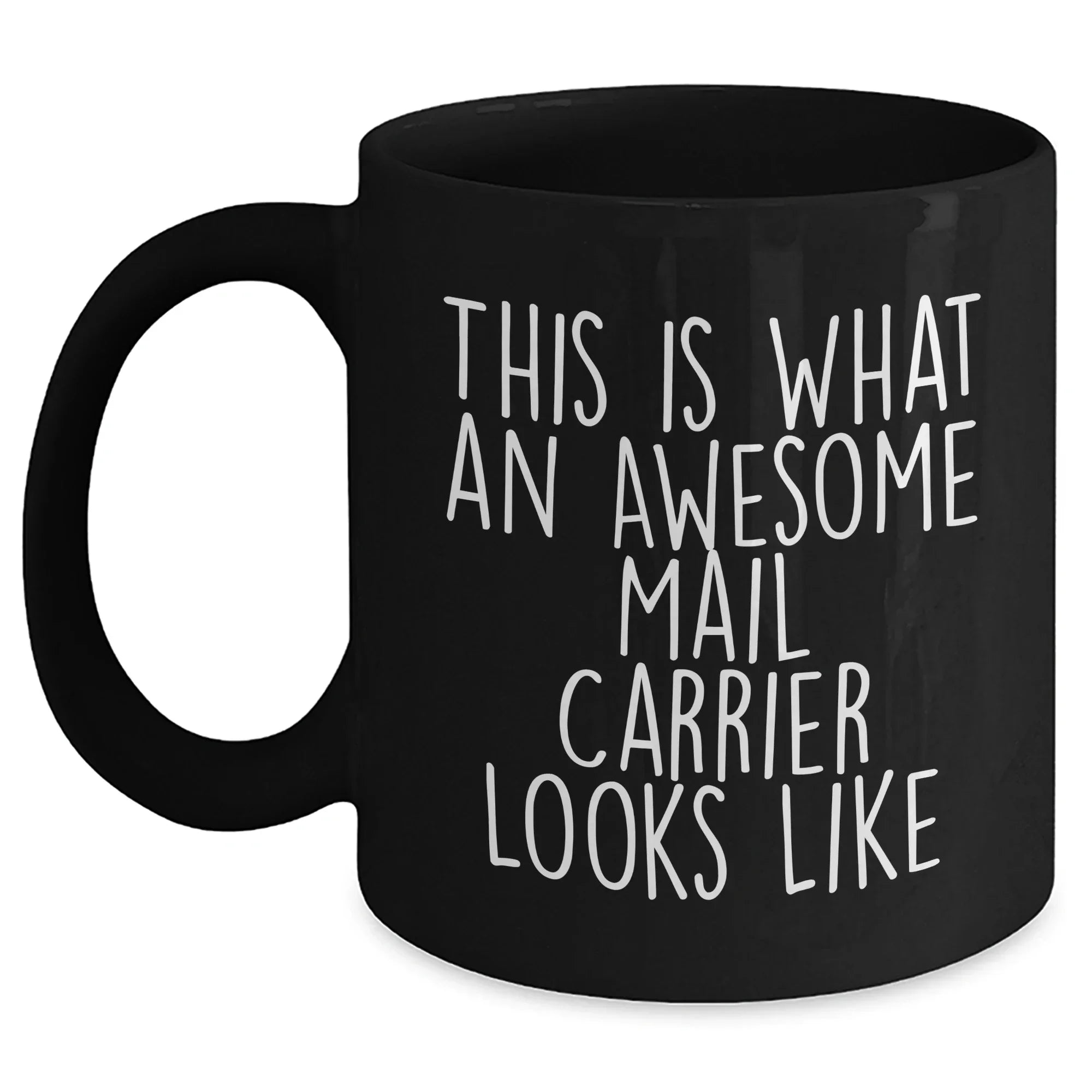 Funny Mail Carrier Gifts from Friends for Awesome Mail Carrier Black Coffee Mug, Father's Day Unique Gifts from Men to Mail Carrier
