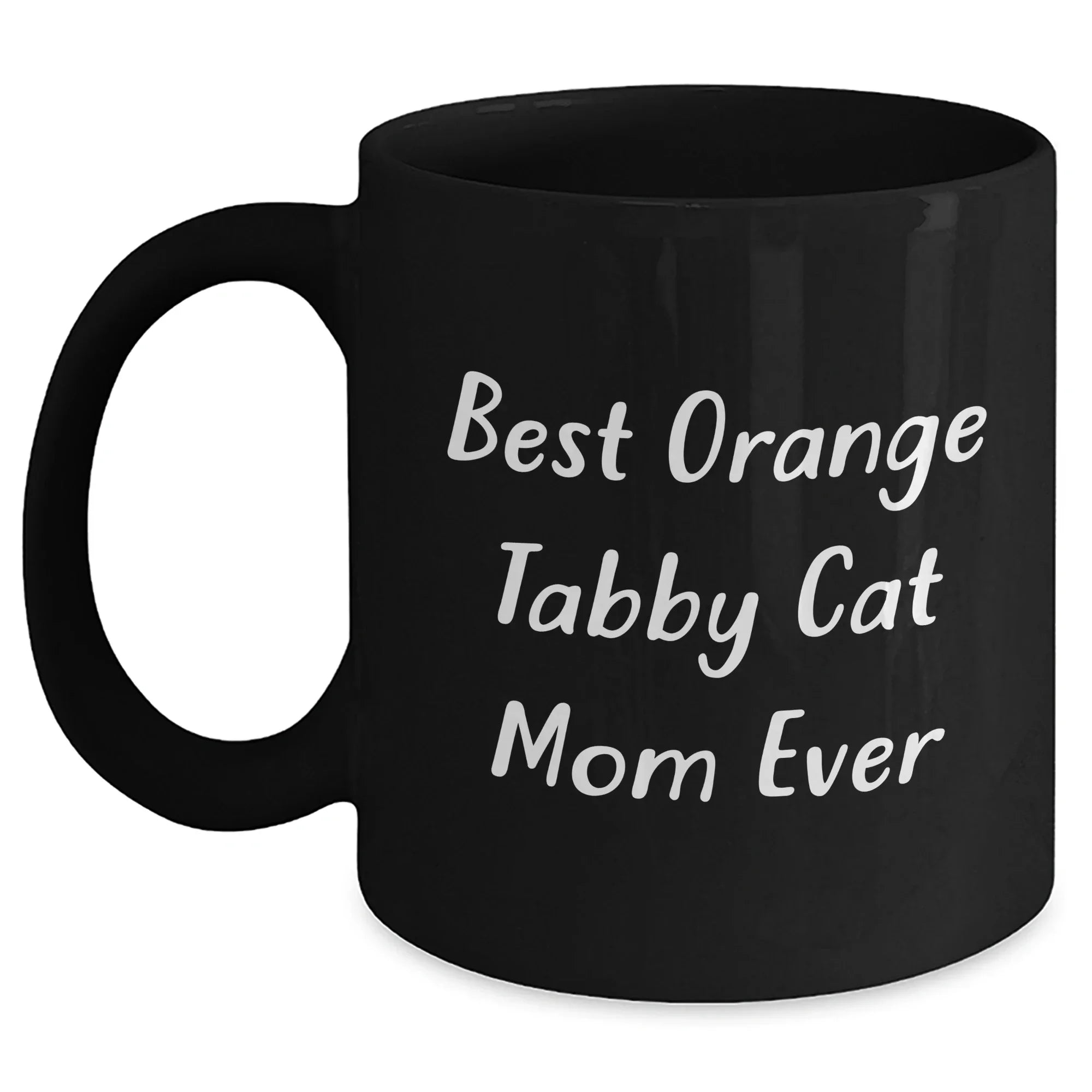 Funny Orange Tabby Cat Mom Gifts from Men, Gifts for Orange Tabby Cat Lovers, Black Coffee Mug for Father's Day