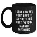 Funny Mechanic Gifts from Family to Favorite Mechanic Black Coffee Mug for Graduation