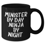 Minister By Day Funny Black Coffee Mug Gifts from Friends to Minister on Mother's Day