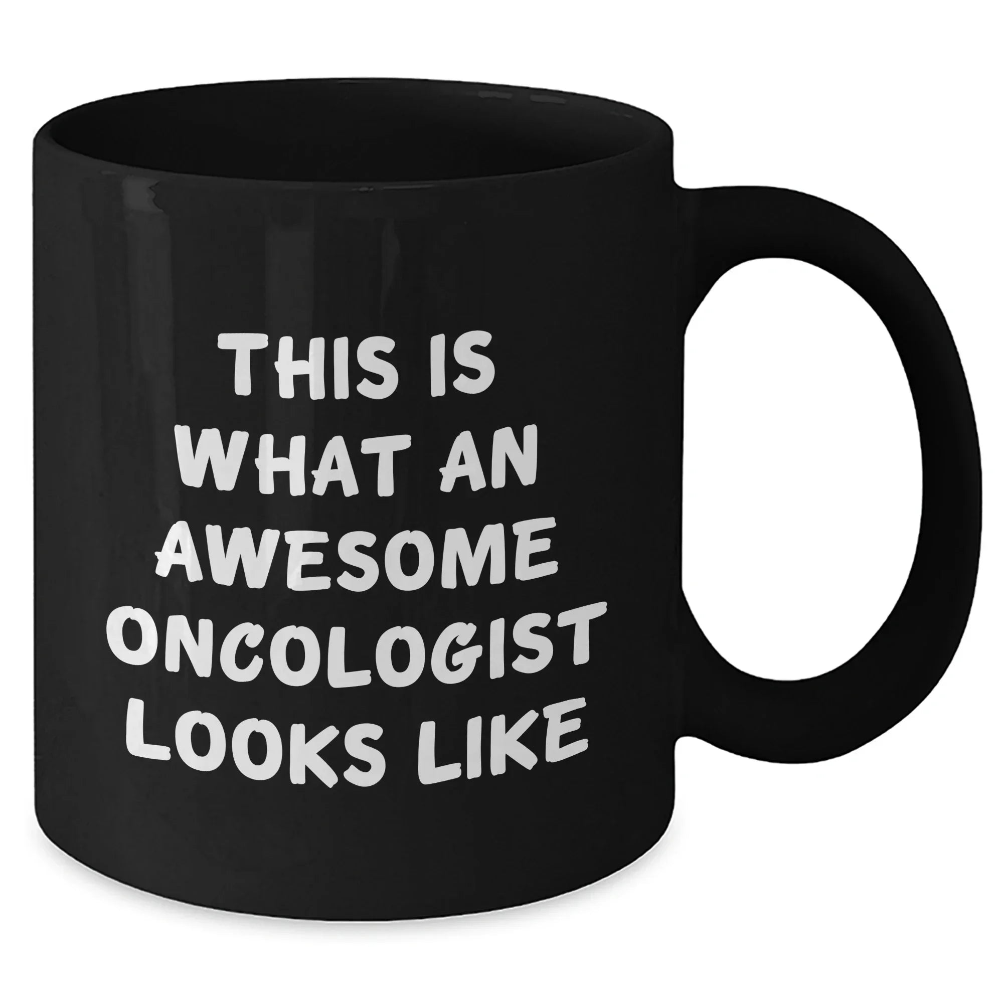 Oncologist Gifts, Funny Quote, Black Coffee Mug, Gifts from Men, Gifts for Oncologist - 'This Is What An Awesome Oncologist Looks Like'