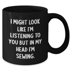 Sewing Enthusiast Gifts for Men | Funny Black Coffee Mug for Father's Day from Friends, Unique Sewing Themed Mug, Sewing is My Escape