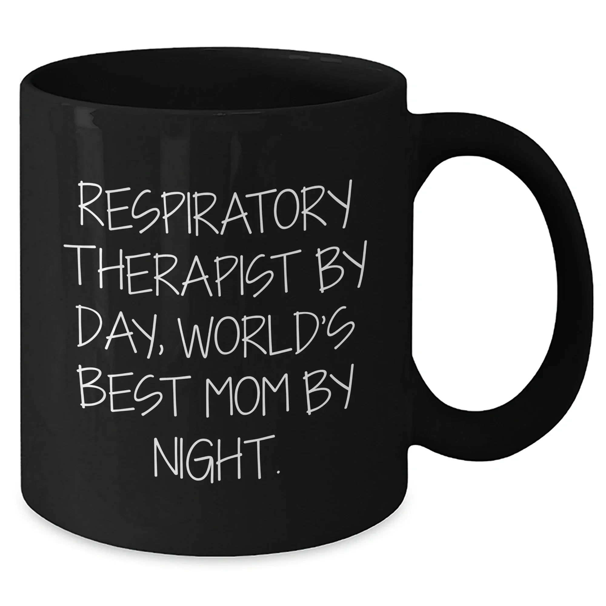 Respiratory Therapist Humor Black Coffee Mug, Gifts from Friends for Respiratory Therapist By Day, World's Best Mom By Night., Unique Father's Day Unique Gifts for Him