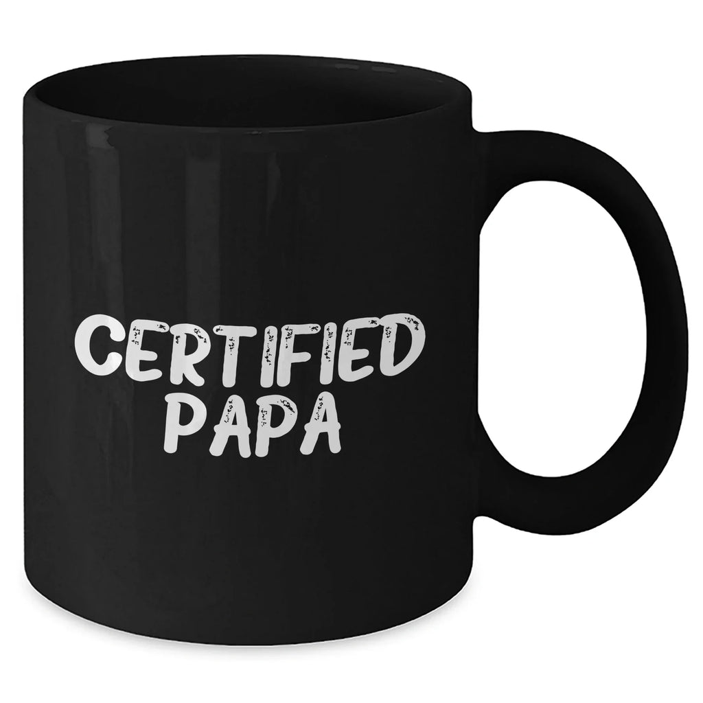 Papa's Humorous Morning Quote Black Coffee Mug, Gifts from Family for Papa, Funny Father's Day Unique Gifts