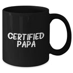 Papa's Humorous Morning Quote Black Coffee Mug, Gifts from Family for Papa, Funny Father's Day Unique Gifts