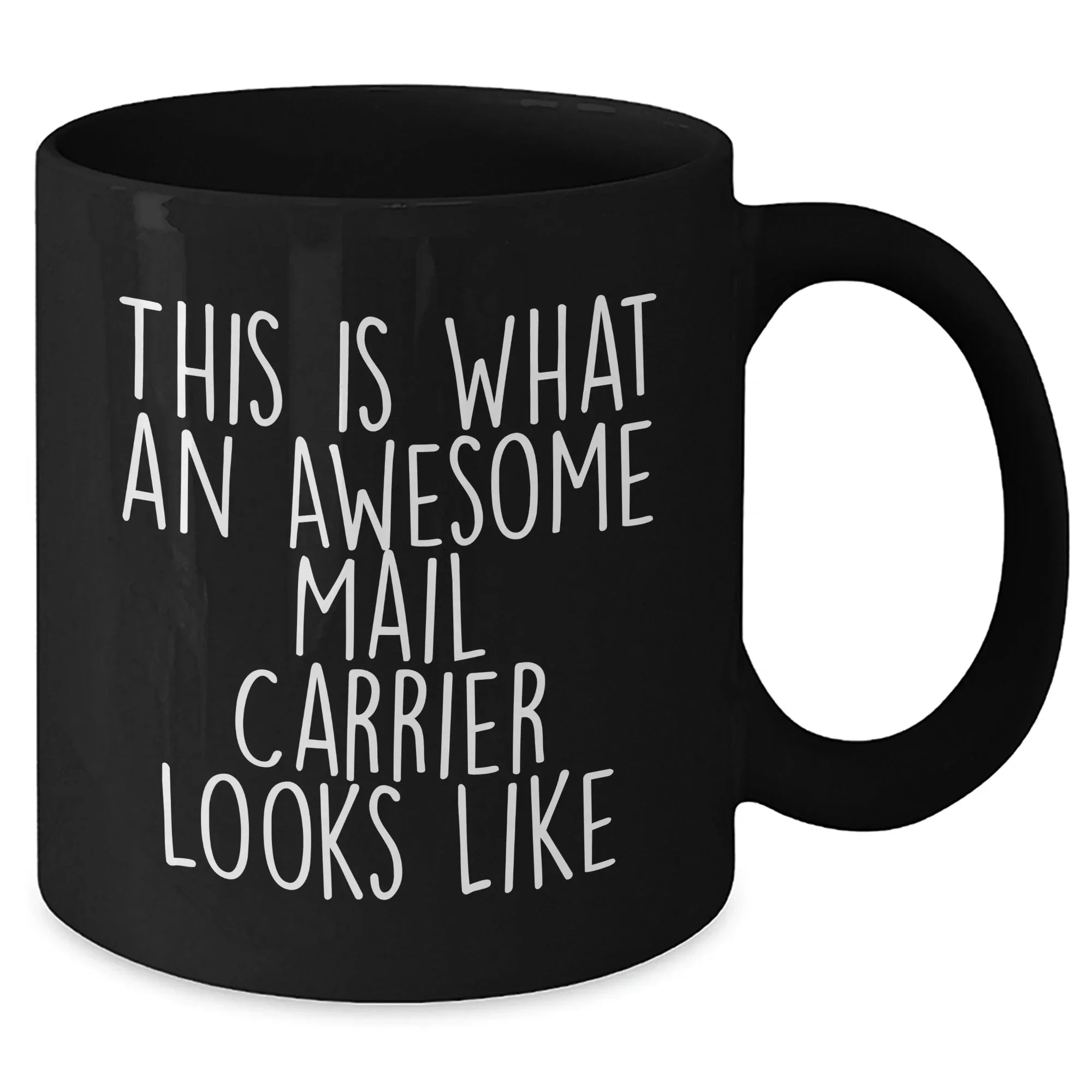 Funny Mail Carrier Gifts from Friends for Awesome Mail Carrier Black Coffee Mug, Father's Day Unique Gifts from Men to Mail Carrier
