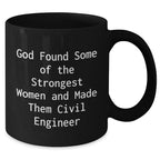 Funny Civil Engineer Black Coffee Mugs Gifts from Friends to Civil Engineer Graduates, Inspirational Quote, Black Ceramic Mugs with 11oz or 15oz Capacity, Gifts for Civil Engineer Men and Women