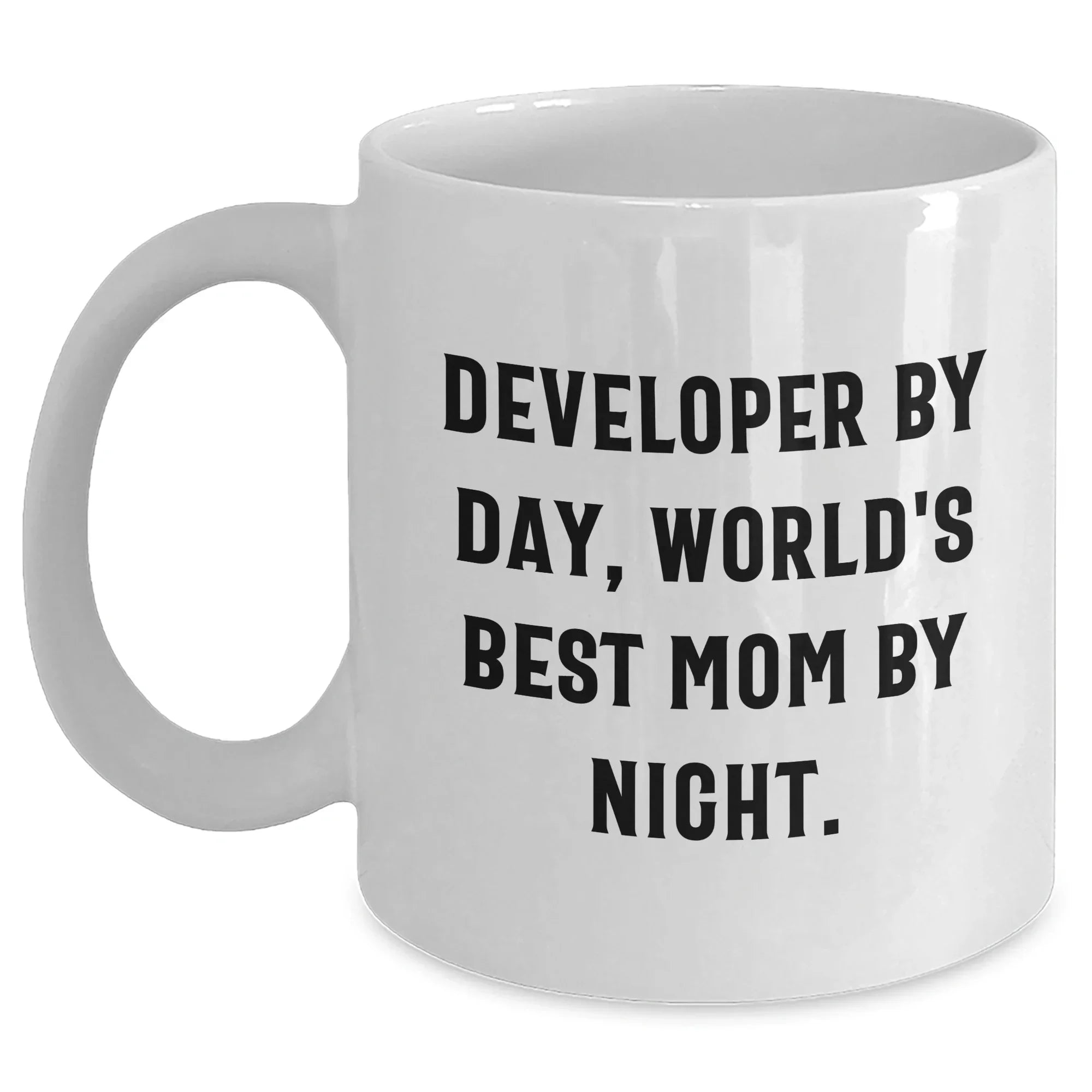 Developer Gifts, Funny Quote White Coffee Mug, Gifts from Mom to Developer, Unique Graduation Gifts for Developer