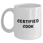 Funny Cook Gifts from Men to Cooks on Father's Day, White Coffee Mug, 11oz or 15oz Capacity, Ceramic, Microwave, and Dishwasher Safe