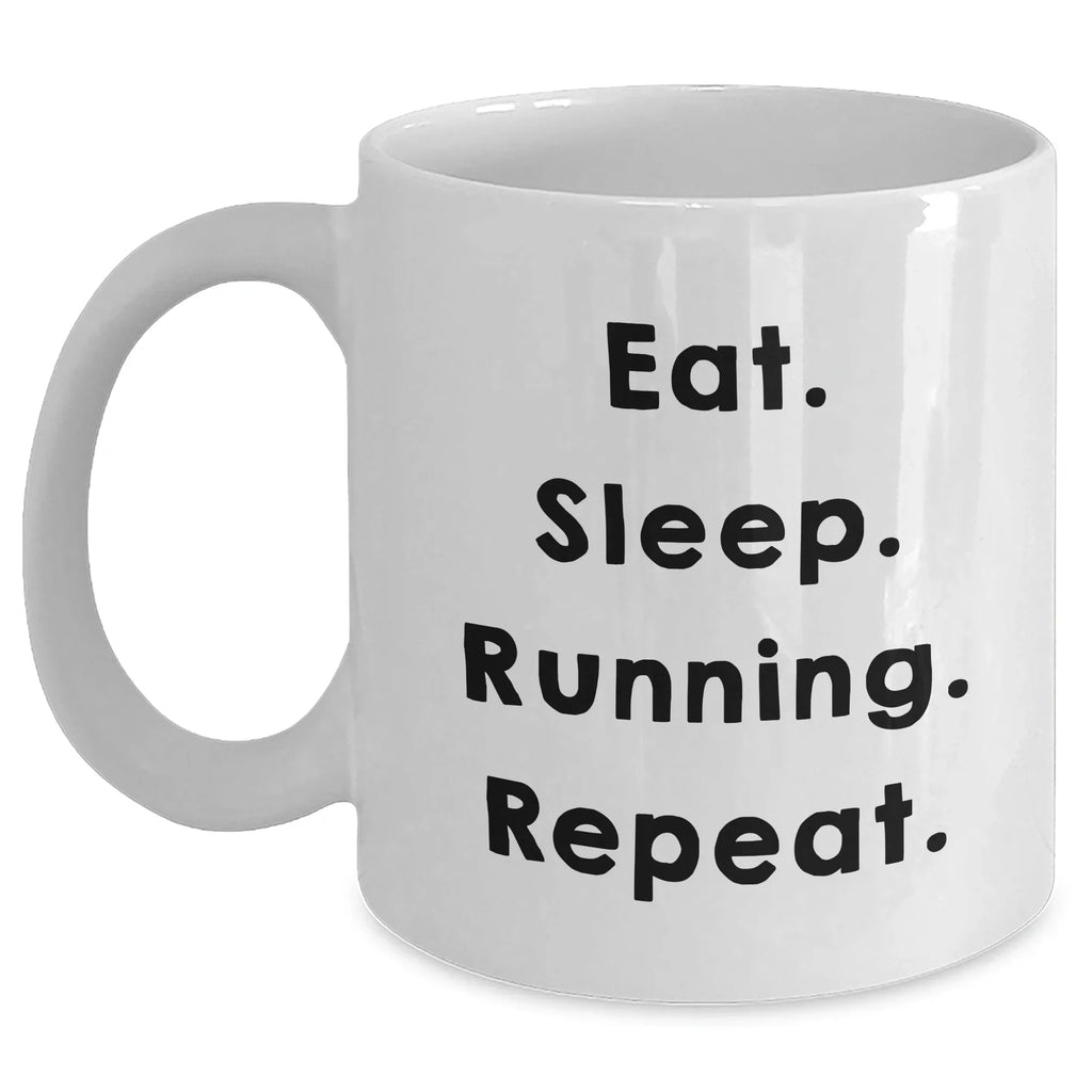Funny Running Gifts for Dad's Funny Running Quote White Coffee Mug, Gifts from Family to Dad on Father's Day
