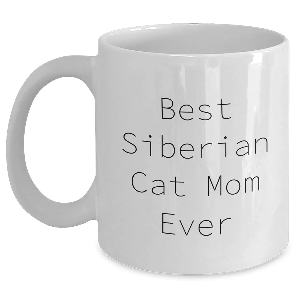 Funny Siberian Cat Mom Gifts from Friends to Family - Unique White Coffee Mug for Father's Day