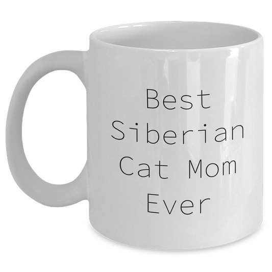 Funny Siberian Cat Mom Gifts from Friends to Family - Unique White Coffee Mug for Father's Day - Main