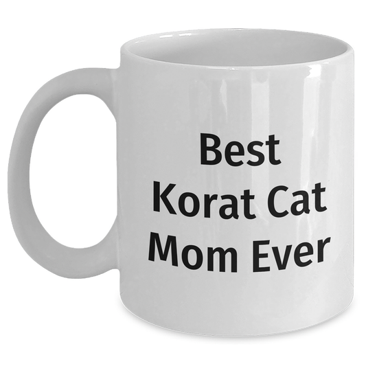 Funny Korat Cat Mom Korat Cat Gifts from Family for Best Dad Ever White Coffee Mug - Main