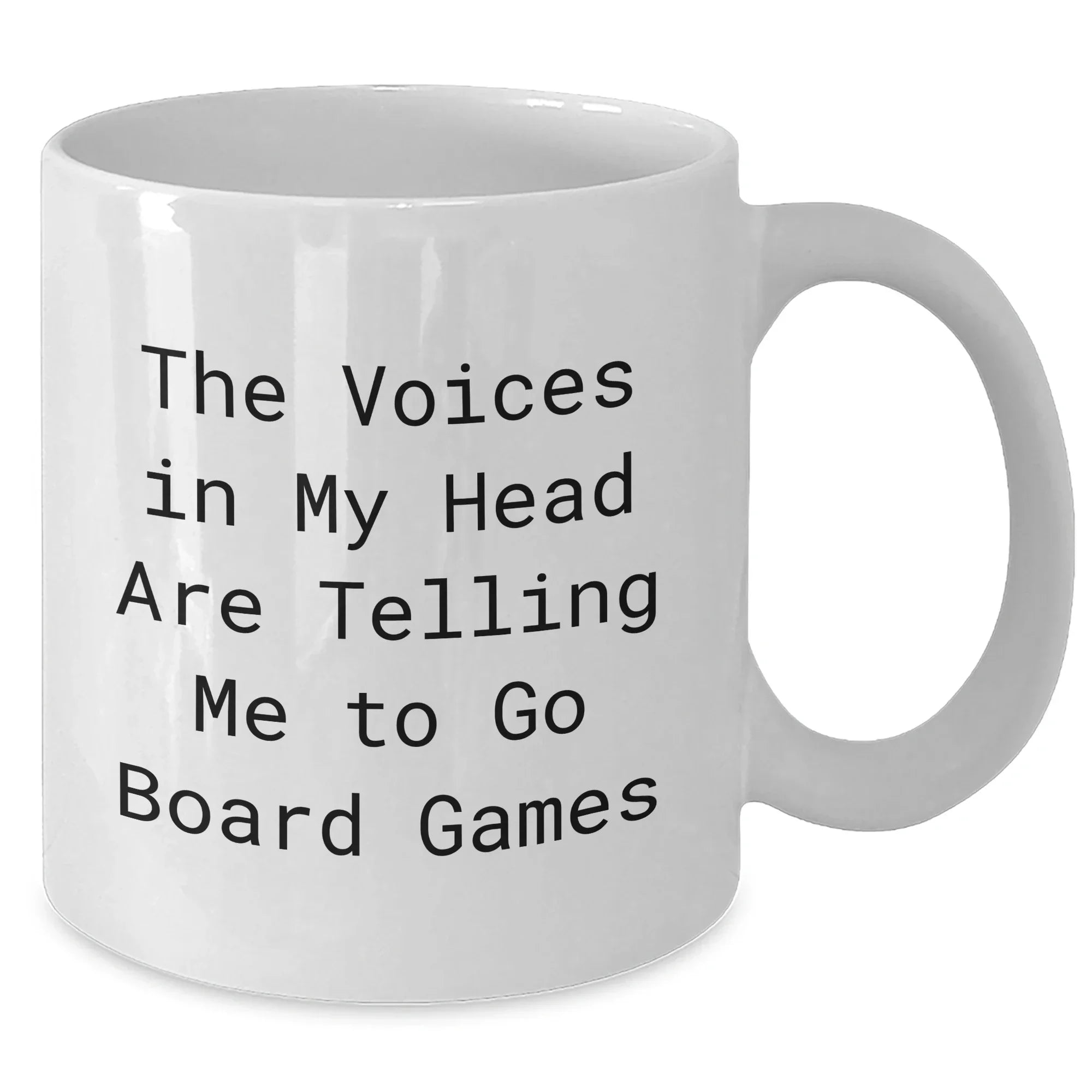 Funny Board Games Enthusiasts Gifts for Men - White Coffee Mug, 'The Voices In My Head Are Telling Me To Go Board Games', Perfect Father's Day Unique Gifts from Family