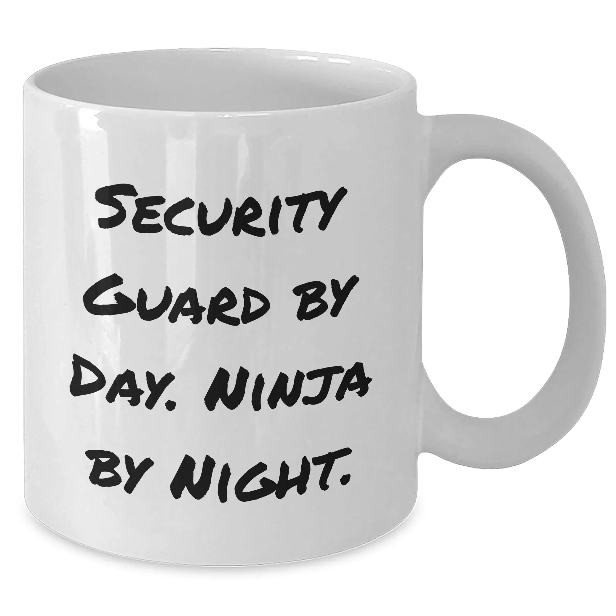 Security Guard Humor White Coffee Mugs, Funny Ninja Gifts for Men from Coworkers