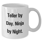 Teller's Funny Graduation Gifts from Friends - White Coffee Mug, Ninja By Night Quote, 11oz or 15oz, Ceramic, Microwave and Dishwasher Safe