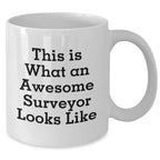 Funny Surveyor Gifts, White Coffee Mug for Surveyor Enthusiasts, Mother's Day Unique Gifts from Family, Surveys for Surveyor's Mom