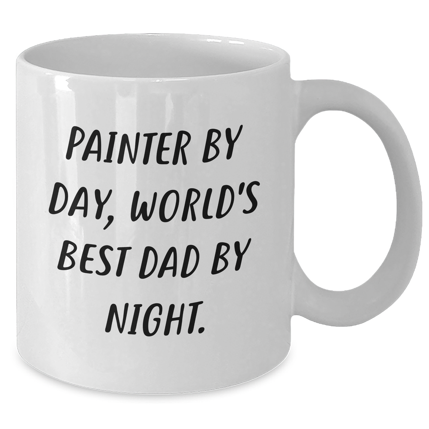 Painter Gifts Funny White Coffee Mug, World's Best Dad By Night, Father's Day Unique Gifts from Men to Painter - Additional