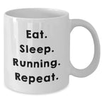Funny Running Gifts for Dad's Funny Running Quote White Coffee Mug, Gifts from Family to Dad on Father's Day