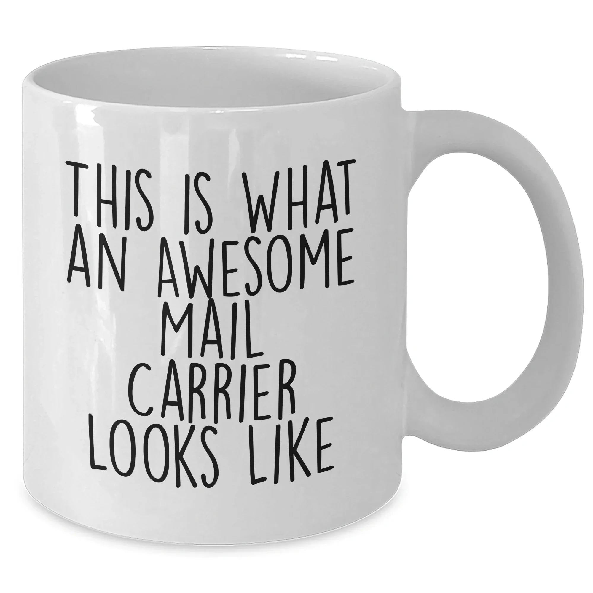 Funny Mail Carrier Gifts for Him, White Coffee Mug, Quote 'This Is What An Awesome Mail Carrier Looks Like', Father's Day Unique Gifts from Men to Mail Carrier