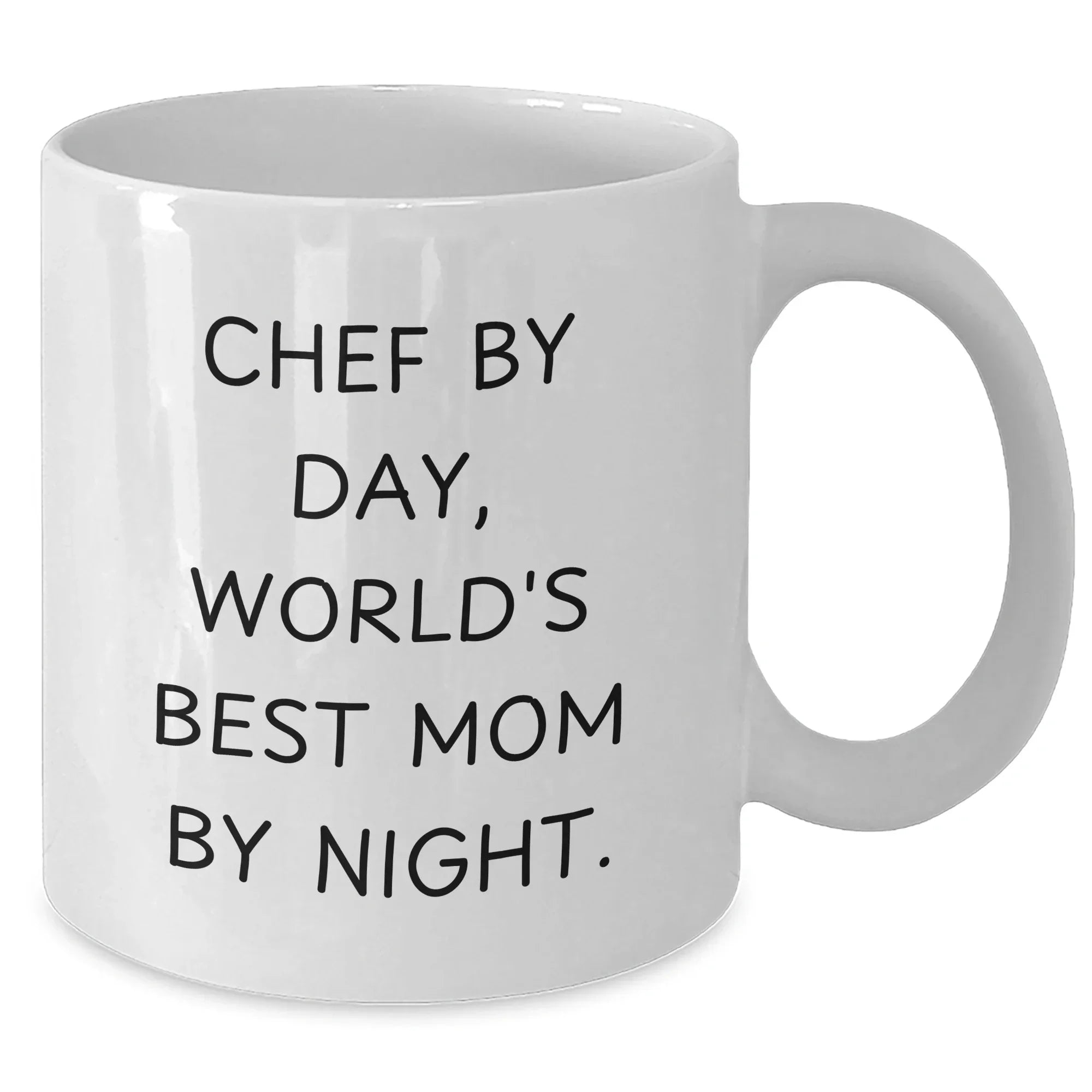 Funny Chef Gifts from Mom to Chef by Day, World's Best Mom By Night., White Coffee Mug for Chef Graduation Unique Gifts