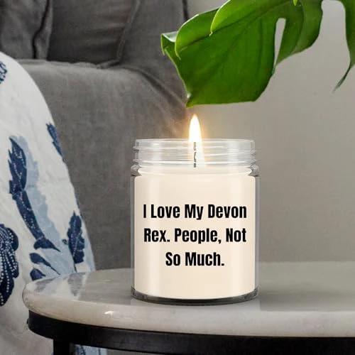 Devon Rex Cat Lover's 9oz Vanilla Soy Candle, Funny Quote Gifts from Men to Women Friends Family on Valentine's, Unique Devon Rex Cat Gifts