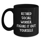 Funny Christmas Unique Gifts for Social Workers - Black Coffee Mug 'Figure It Out Yourself' - Unique Holiday Presents from Friends