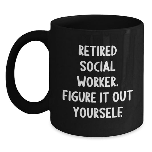 Funny Christmas Unique Gifts for Social Workers - Black Coffee Mug 'Figure It Out Yourself' - Unique Holiday Presents from Friends - Main