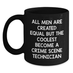 Funny Crime Scene Technician Gifts for Him, Black Coffee Mug, Graduation Unique Presents from Friends, Family, or Coworkers - Main