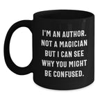 Funny Author Gifts for Him, Unique Christmas Unique Gifts from Friends, Men Black Coffee Mugs with Quote I'm An Author