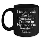 Funny Amateur Radio Black Coffee Mugs Gifts from Men to Friends for Christmas