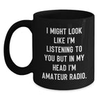 Funny Amateur Radio Black Coffee Mug Gifts for Amateur Radio Enthusiasts, Men, Family, Friends from Family, Unique Christmas Unique Gifts