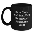 Birthday Gift for Her Medical Assistant Black Coffee Mug Surprise - Main
