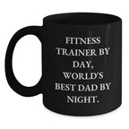 Funny Fitness Trainer Gifts from Men to Friends, Unique Black Coffee Mug for Fitness Enthusiasts, Inspirational Quote Christmas Unique Items