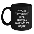 Funny Fitness Trainer Gifts for Men, Women, or Friends - Black Coffee Mug