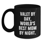 Funny Valet Gifts from Friends for Valet, Black Coffee Mug, Christmas Unique Presents
