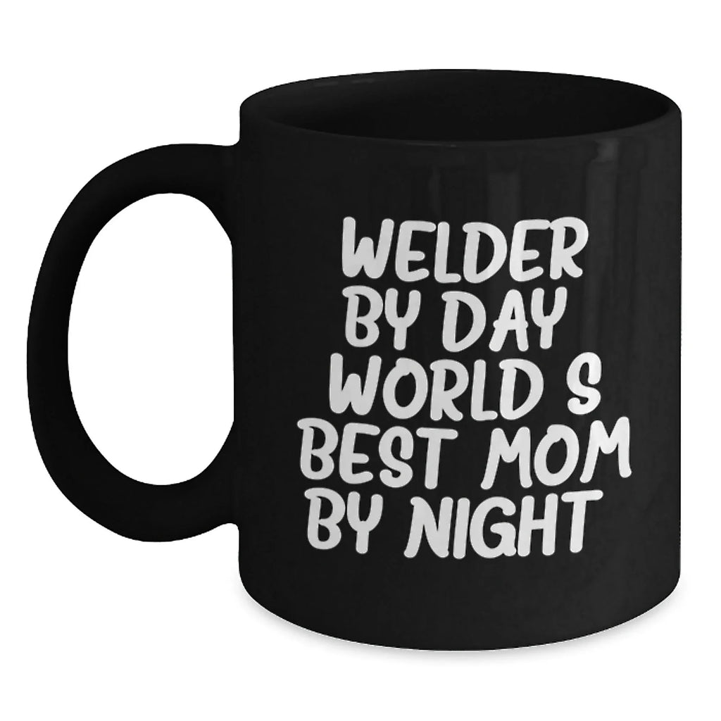 Funny Welder Gifts from Mom for Men, Black Coffee Mugs, Unique Christmas Unique Gifts for Dad, World's Best Mom Ceramic Mugs