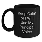 Principal Keepsake Black Coffee Mug Ceramic 11oz for Him Birthday Gift - Main