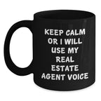 Funny Real Estate Agent Gifts, Unique Black Coffee Mugs for Christmas, Gifts from Friends, for Real Estate Agent Men and Women