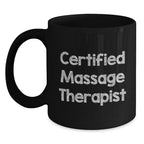 Funny Quote for Massage Therapist Gifts from Family - Unique Christmas Unique Black Coffee Mug for Men, Women
