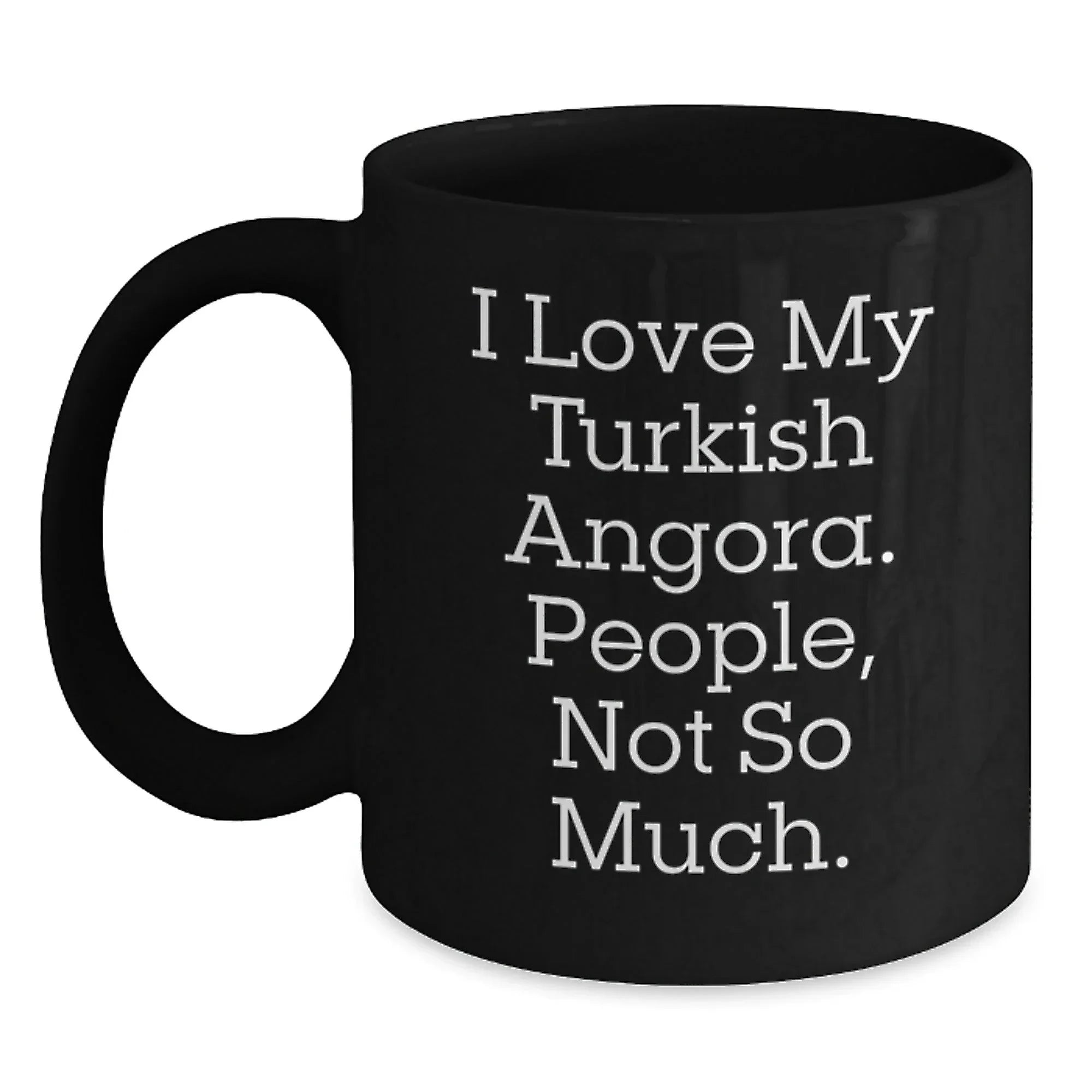 Funny Turkish Angora Cat Gifts from Men to Graduation Unique Gifts for Turkish Angora Cat Lovers - Black Coffee Mug