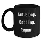 Cobbling Enthusiast Gifts for Men from Friends, Funny Black Coffee Mug with Christmas Unique Ideas