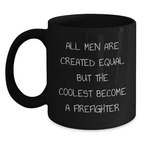 Firefighter Keepsake Black Coffee Mug for Him Birthday Gift - Main