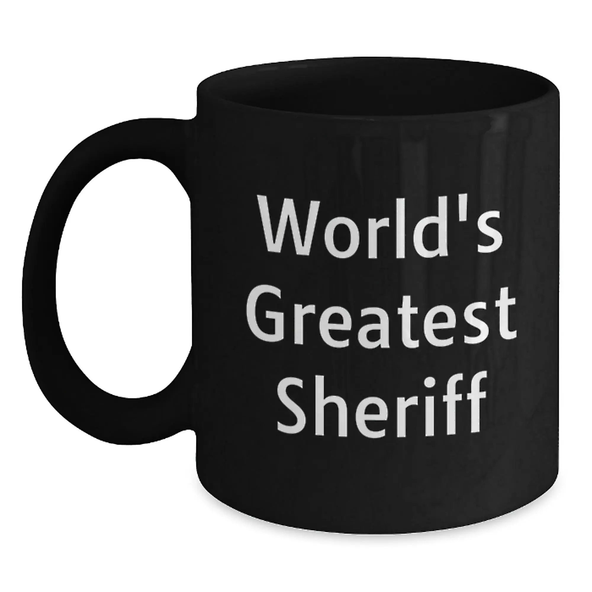 World's Greatest Sheriff Funny Sheriff Gifts for Dad - Black Coffee Mug, Father's Day Unique Gifts from Family, Funny Sheriff Mug - Main