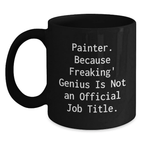Painter Keepsake Black Coffee Mug for Him Ceramic 11oz Birthday Gift - Main