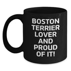 Boston Terrier Mug For Dog Lovers Funny Valentine Gift Black Ceramic