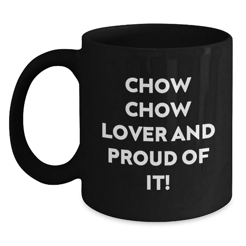 Chow Chow Dog Lover Black Coffee Mug Gift For Valentines Day